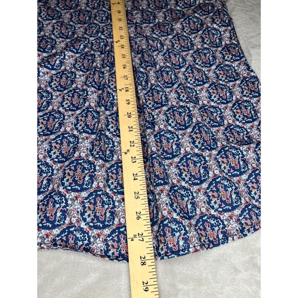 Lands End Womens Floral Pattern Button-Up Blouse Pleated Back Size 6 - Picture 7 of 11